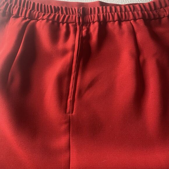 Vtg MISS DORBY 2-Piece Midi Skirt Sleeveless Blouse Set Petite Womens 10 P Red - Picture 13 of 14